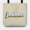Jackass Retro Rainbow Typography Faded Style Tote Official Jackass Merch Store