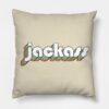 Jackass Retro Rainbow Typography Faded Style Throw Pillow Official Jackass Merch Store