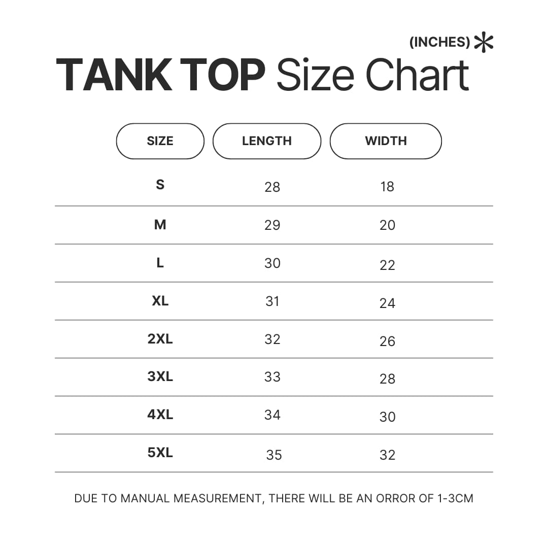 Tank Top Size Chart - Jackass Merch Store