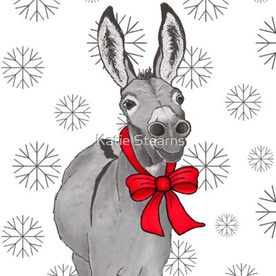 Holiday Donkey Red Bow Tote Bag Official Jackass Merch