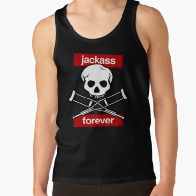 Jackass Forever Classic Skull And Crutches Logo Tank Top Official Jackass Merch