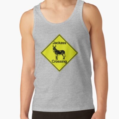 Caution Sign Jackass Crossing Metal Sign Tank Top Official Jackass Merch