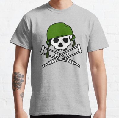 Jackass Military Helmet Skull And Crutches Logo T-Shirt Official Jackass Merch