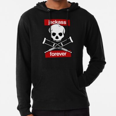 Jackass Forever Classic Skull And Crutches Logo Hoodie Official Jackass Merch