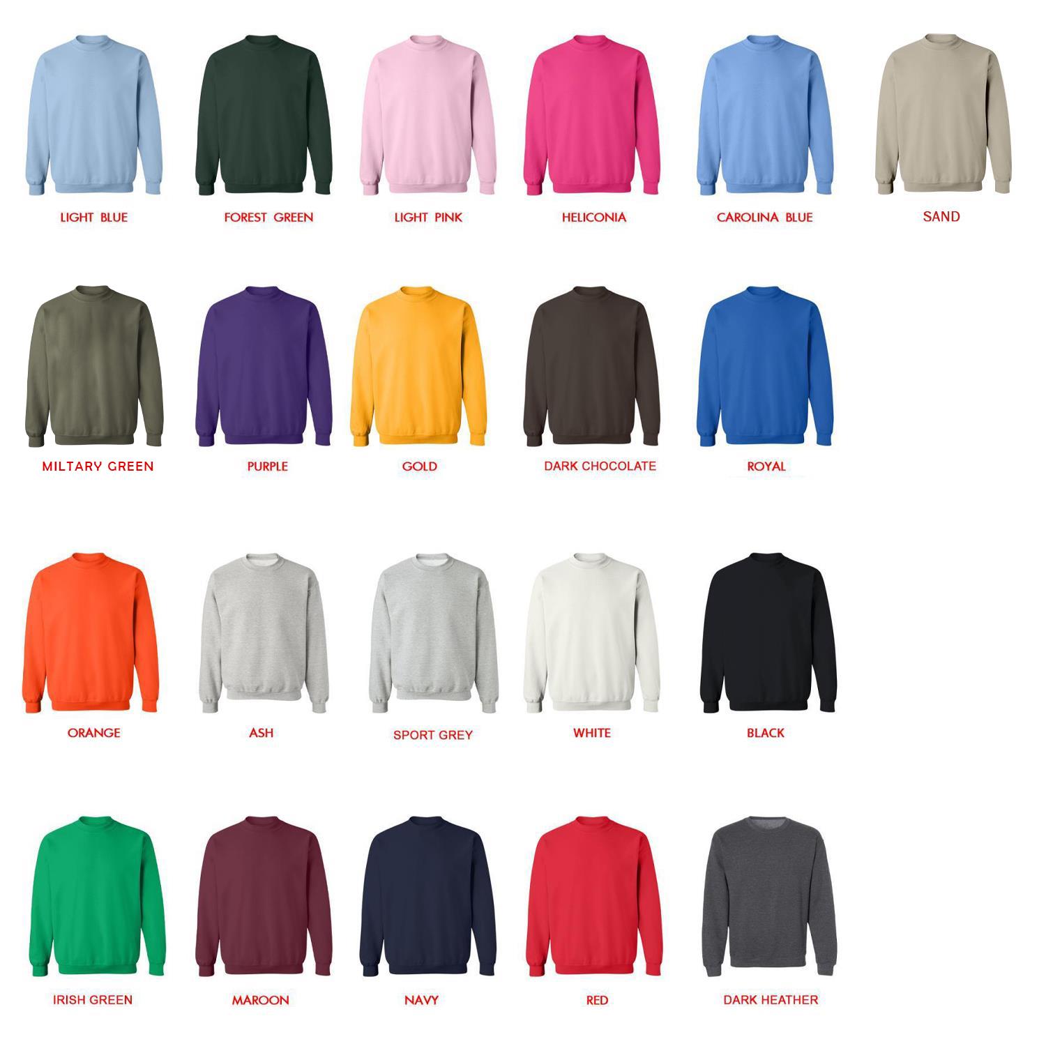 sweatshirt color chart - Jackass Store