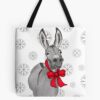 Holiday Donkey Red Bow Tote Bag Official Jackass Merch