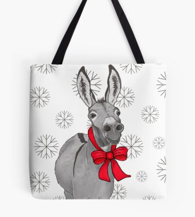 Holiday Donkey Red Bow Tote Bag Official Jackass Merch