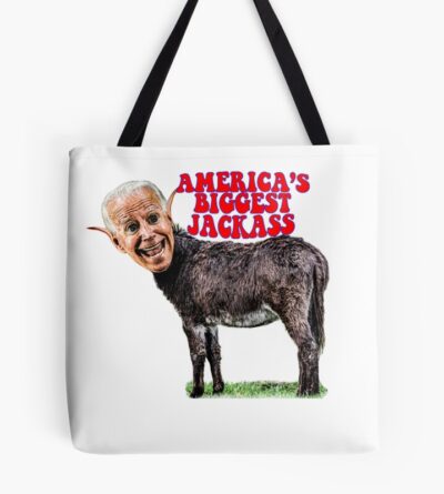 Biden Head On Donkey, America'S Biggest Jackass Tote Bag Official Jackass Merch