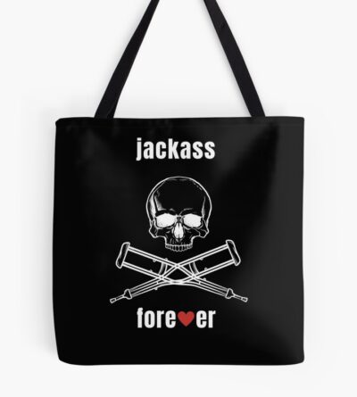 Mtv Jackass Skull And Crutches, Jackass Logo, Mtv Jackass Forever Tote Bag Official Jackass Merch