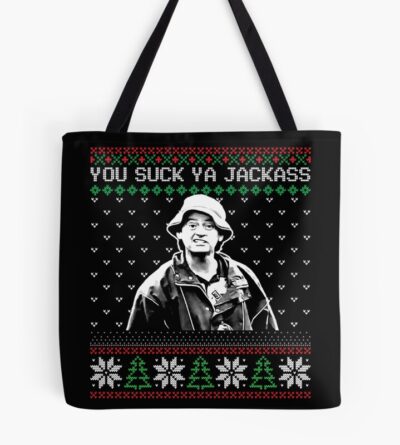 You Suck Ya Jackass Ugly Christmas Tote Bag Official Jackass Merch