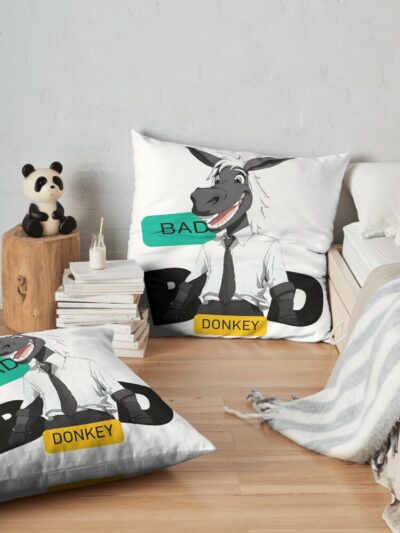 Funny Bad Donkey Throw Pillow Official Jackass Merch