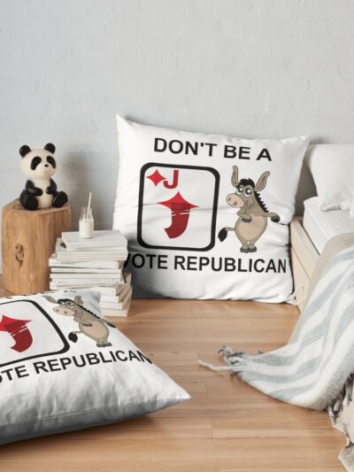 Don'T Be A Jackass - Vote Republican Throw Pillow Official Jackass Merch