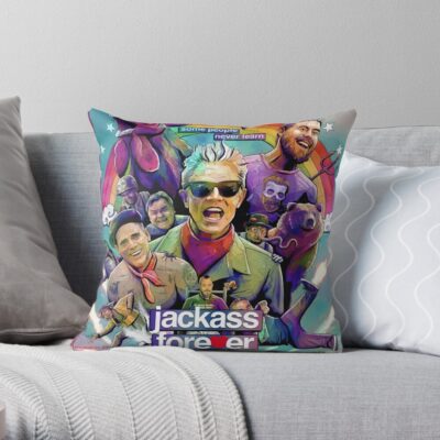 Jackass Forever Johny Knoxville Premiere Movie Throw Pillow Official Jackass Merch