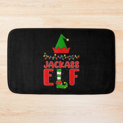 Jackass Elf Matching Family Lighting Christmas Bath Mat Official Jackass Merch