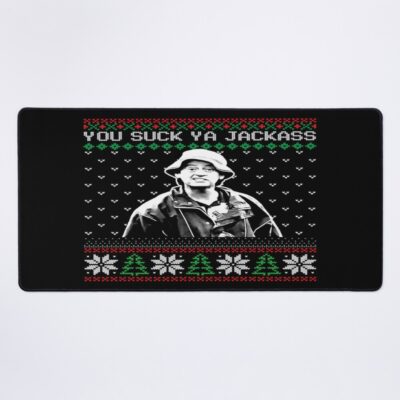 You Suck Ya Jackass Ugly Christmas Mouse Pad Official Jackass Merch