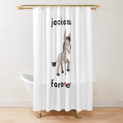 Jackass Forever Funny Donkey Shower Curtain Official Jackass Merch