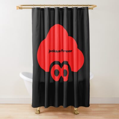 Jackass Forever,Gift In Red	 Shower Curtain Official Jackass Merch